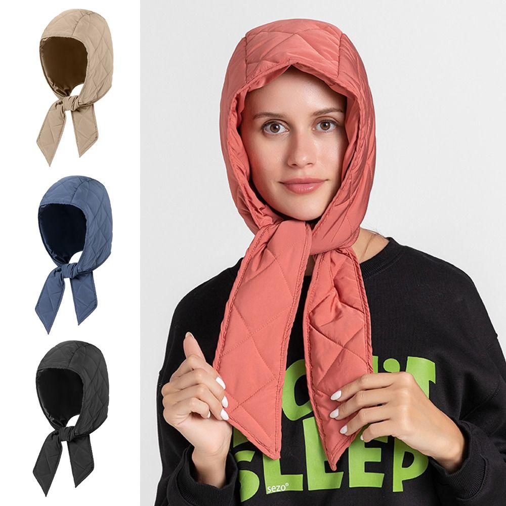 Lightweight Beanies Hats Quilted Windproof Scarf Hat Fashion Pullover Cold Hats
