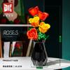 249PCS Rose Bouquet Building Blocks Creative Flower In Vase Model Bricks Desktop Decoration Diy Toys For Kids Holiday Gifts