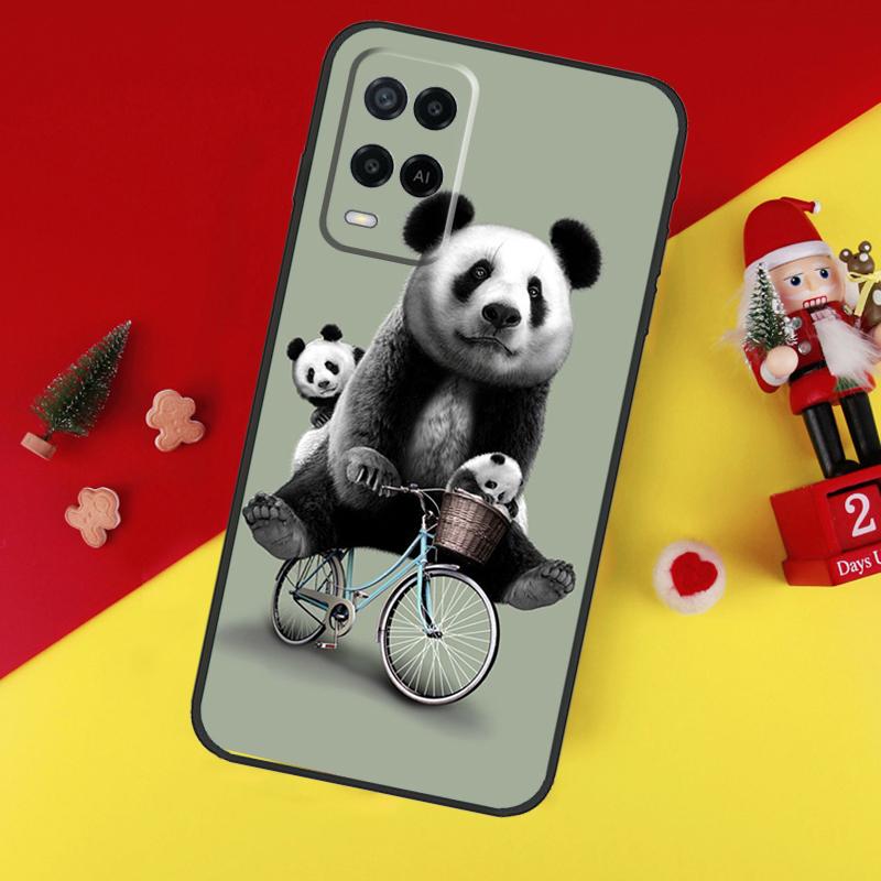 Чехол с рисунком панды, милого медведя, для Oppo A80 A60 A40 A15 A16 A17 A57 A94 A74 A54 A76 A96 A18 A38 A58 A78 A98 A6 A5 Pro