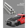 1/24 Skyline Ares Nissan GTR R34 R35 литой спортивный автомобиль модель литой металл гоночный автомобиль модель имитация звука света детские игрушки подарок