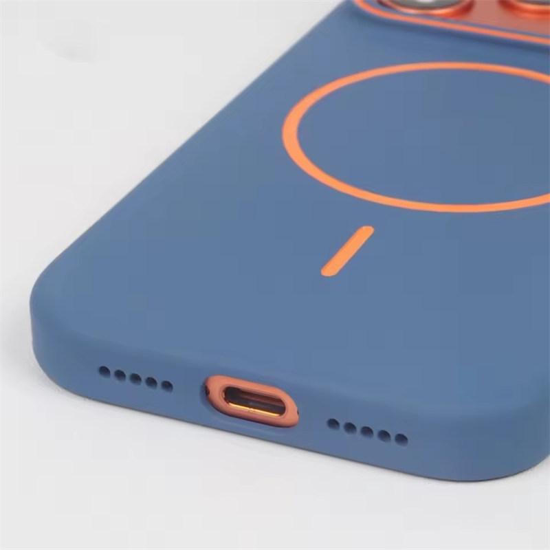 Роскошный Матовый Конфетный Жидкий ТПУ Магнитный Чехол для iPhone 17 Air 16 15 14 13 12 11 Pro Max Plus Беспроводная Зарядка Ударопрочный Чехол