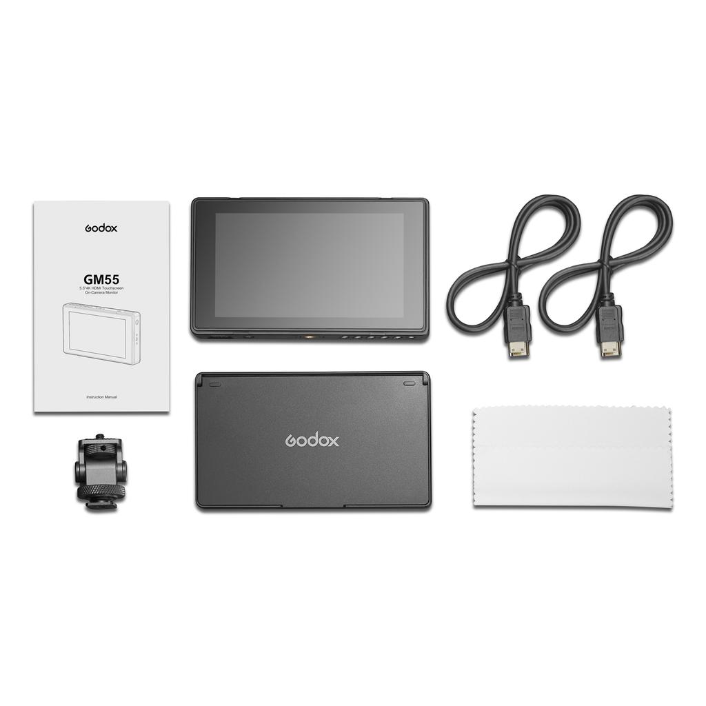 Godox GM55 5,5-дюймовый сенсорный экран IPS Накамерный монитор 4K HDMI-выход Широкий угол обзора 160 градусов 3D LUT