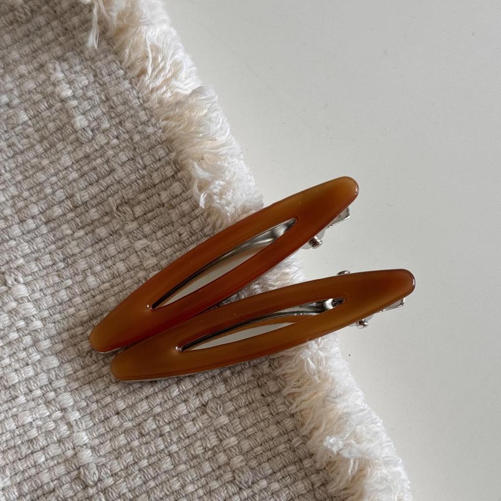 2 шт./набор Ацетатные заколки для волос Полые овальные заколки-уточки для челки Геометрические заколки Боковые заколки для волос Женские Девичьи Аксессуары для волос