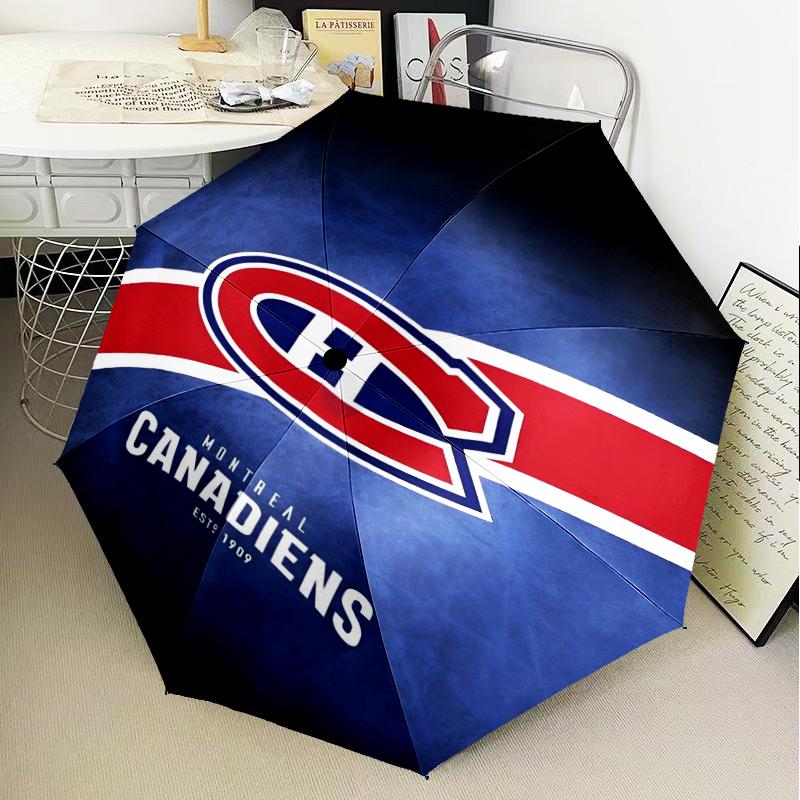Зонт складной Montreal Canadi-ens Хоккейная команда, зонт-автомат, 8 спиц, для путешествий, кемпинга. Подарок на Хэллоуин, Рождество