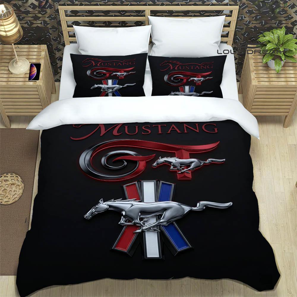 3D M-Mustang car LOGO printed Bedding Sets exquisite bed supplies set duvet cover comforter set bedding set luxury birthday gift