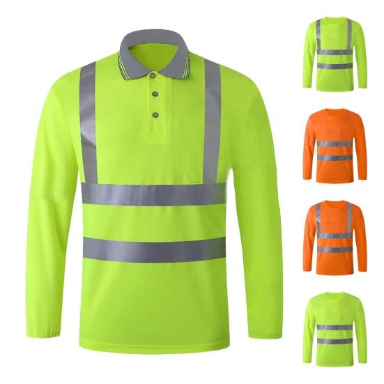 Reflective Safety T-Shirt 360 Degree Reflective Zones High Visibility Quick Dry Long Sleeves