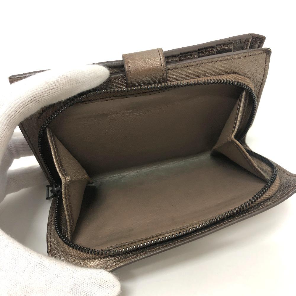 BOTTEGA VENETA Кошелек на молнии Intrecciato Складной кошелек Кожа Коричневый