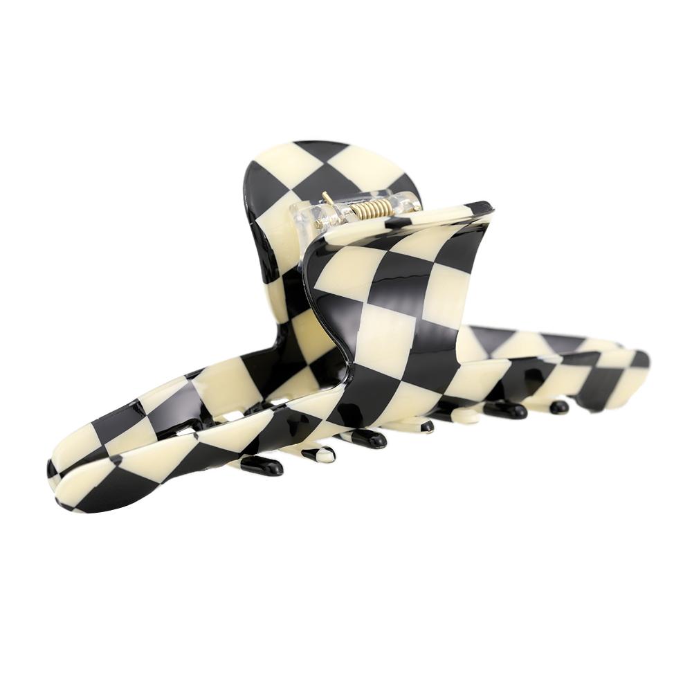 2023 Black and White Matte Polished Hollow Acrylic Hairpin Lovely Hairpin Temperament Girl Hair Crab Hair Accessories