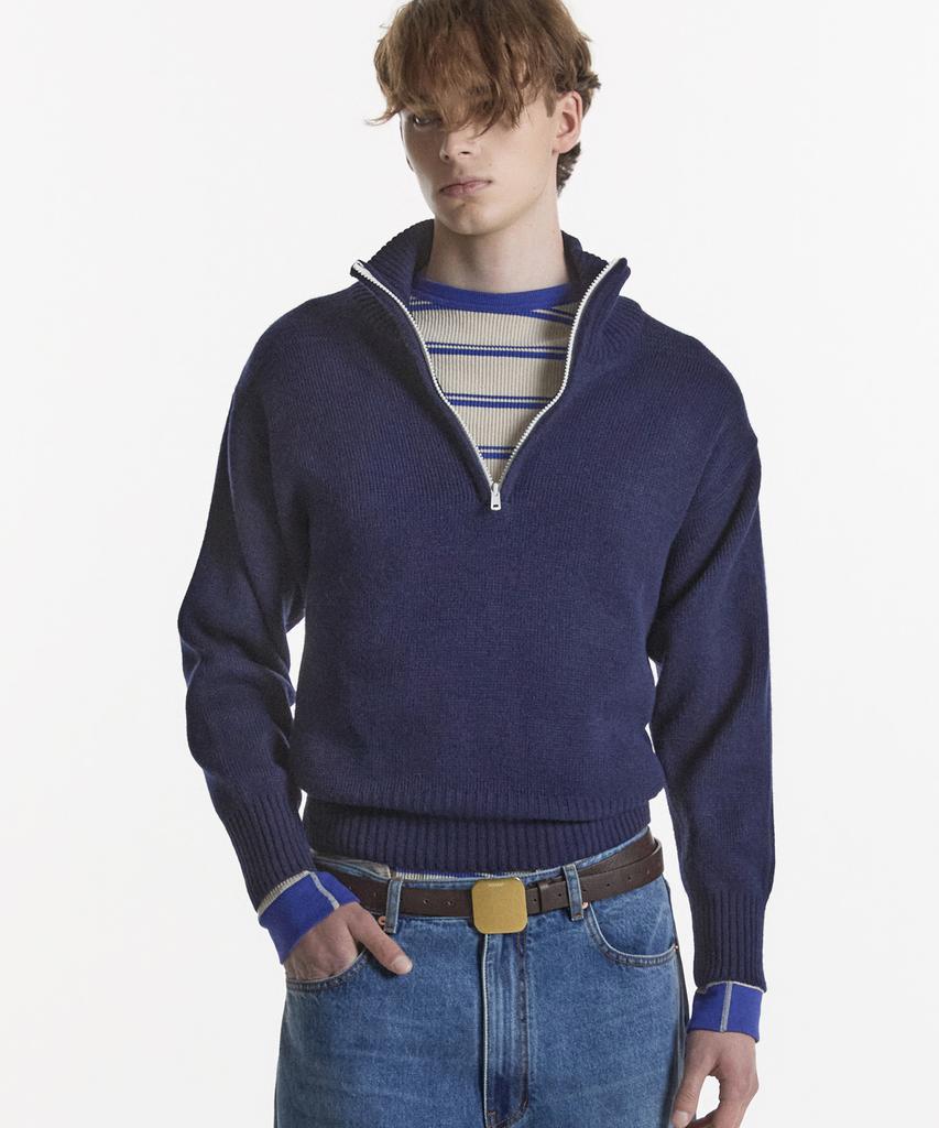 NOHANT 90S Quarter-Zip Knit Navy