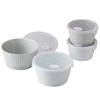 Nishikai Toki Hasami Ware Hana Fuwari Canister Storage Microwaveable Storage and Dish Set with Microwave and Dishwasher Scandinavian Stylish Japanese