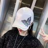 Hat Women's Casual Spring Summer Mercerized Satin Baseball Cap Butterfly Rhinestone Women's Cap Summer 1