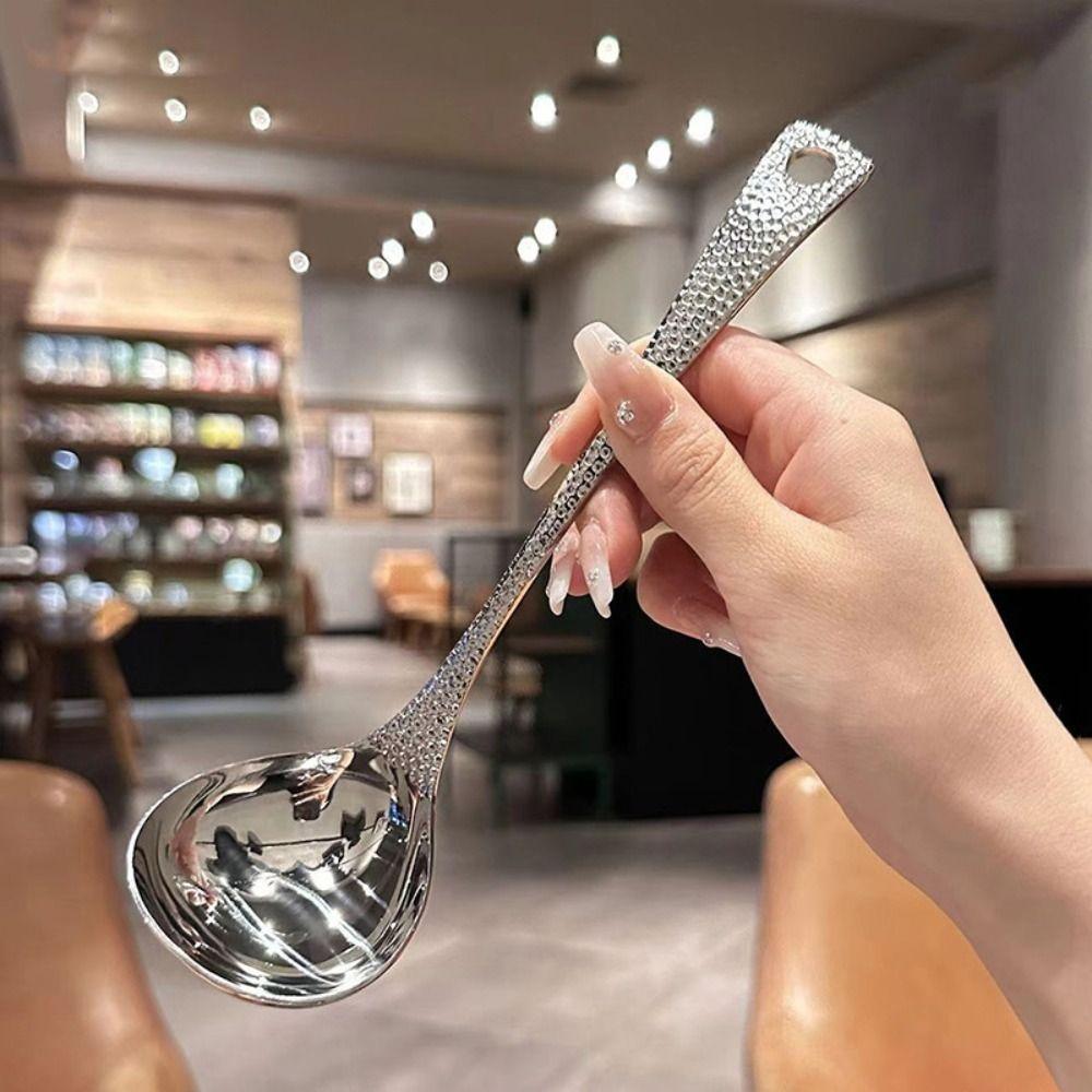 Ручка в виде рыбьей чешуи Суповая ложка Углубленные дуршлаги для горячего горшка Модная ложка с большой головкой