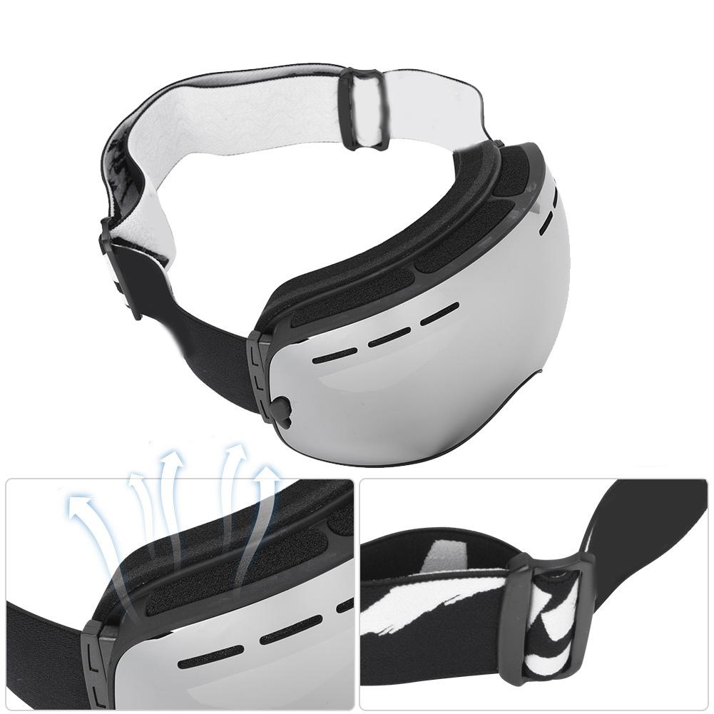 Защитные очки для занятий спортом на открытом воздухе, для катания на лыжах, защитные, с защитой от запотевания, двухслойные, с поддержкой очков для близоруких(Черная рамаполный вакуум