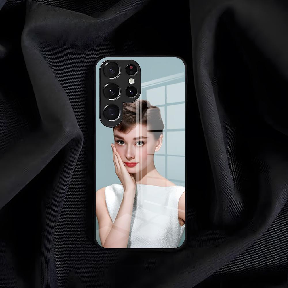 Actress Audrey H-Hepburn Phone Case For Samsung S26 S25 Edge S24 S23 S22 S21 S20 Ultra Plus FE Glass Cover