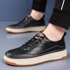 Men's Shoes 2024 Autumn New British Outdoor Fashion Casual Leather Shoes Men's Autumn Thick-soled Black Work Shoes Size 38-43
