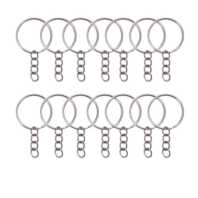 100Pcs 50Pcs Keychain Rings With Chain And 50Pcs Open Jump Rings Diy Key Chain