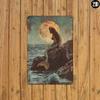 Винтажная металлическая табличка с русалкой, настенное искусство, 8x12 дюймов, водостойкий декор для бара
