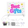 Kids LED Drawing Board with Stand Markers Wipe Cloth USB Charging Light-up Acrylic Dry Erase Board Office School Home Glow Doodle Note Board