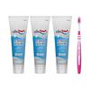 Aquafresh White & Protect Clean Mint Toothpaste, Cavity Prevention, 140g (3 Tubes + Toothbrush Included) *Color Cannot Be Selected
