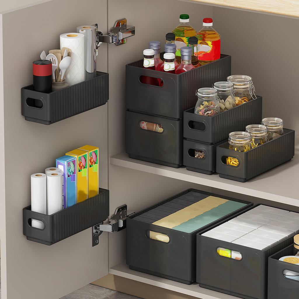 Wall Mounted Folding Plastic Storage Rack Multifunctional Cabinet Organizer Shelf Punch Free Kitchen Storage Organizer