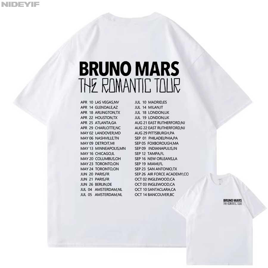 Футболка Bruno Mars The RoUnisextic Tour для унисекс женщин Хип-хоп Уличная одежда Оверсайз Топы 100% Хлопок Футболка BM3