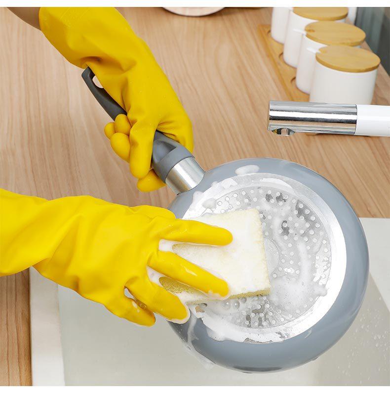 Household Kitchen PVC Gloves Thick and Durable Gloves Cleaning Household Chores Washing Dishes Waterproof Wear Resistant Gloves