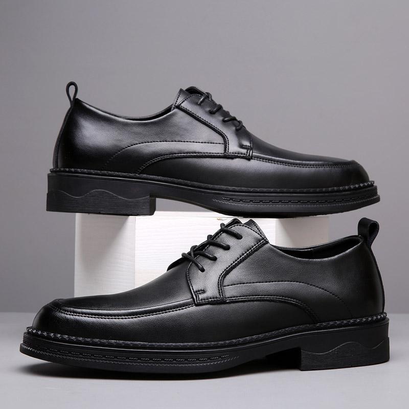 Мужские оксфорды на шнуровке, дышащие кожаные туфли, черные, из мягкой кожи, с мягкой подошвой, весна-осень, мужские деловые туфли для мужчин
