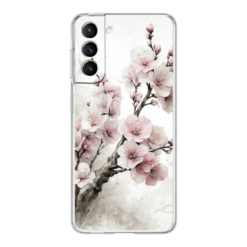 Чехол для телефона 'Цветущая вишня' для Samsung Galaxy S24 S23 S22 S20 Ultra S21 FE 5G S10 S9 Plus S10E S8 Мягкий силиконовый прозрачный чехол
