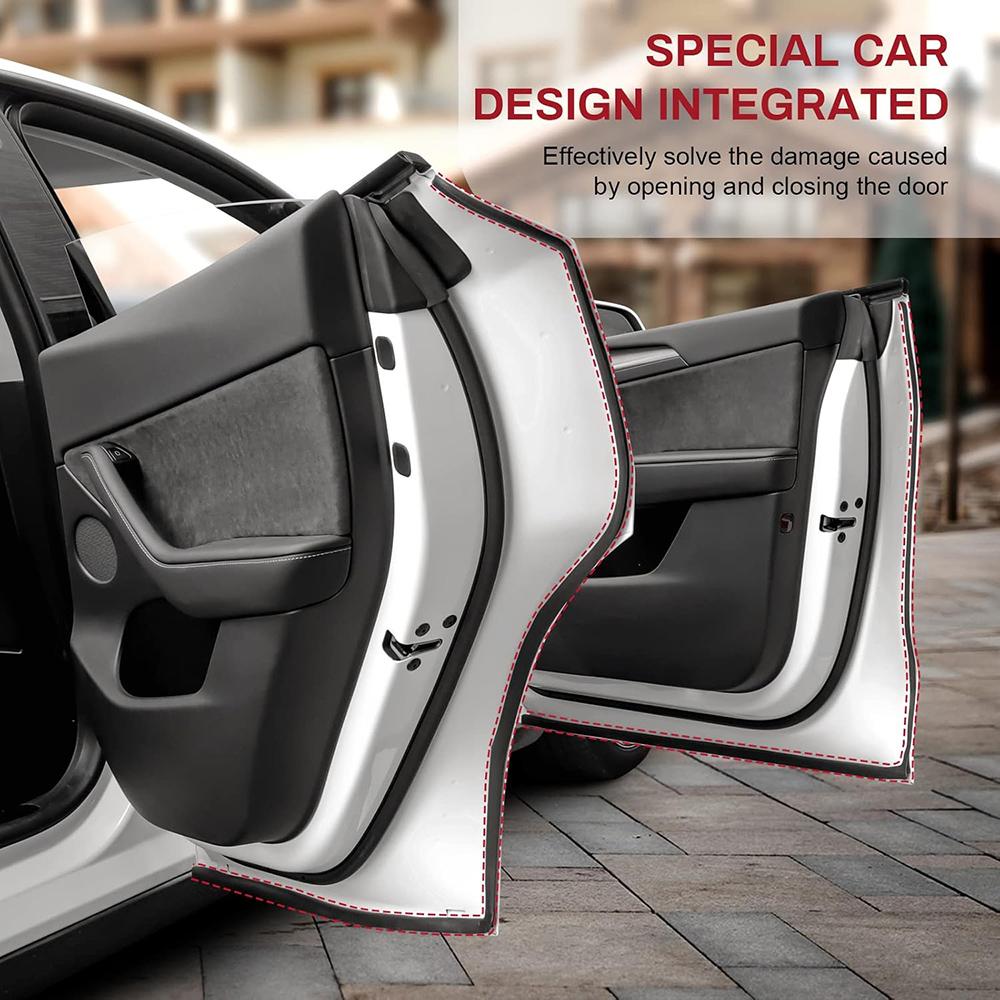 BEVO Door Rubber Seal Soundproof Weather Strip Trim Wind Noise Reduction Kit Accessories for Tesla Model Y S X Model 3 Highland