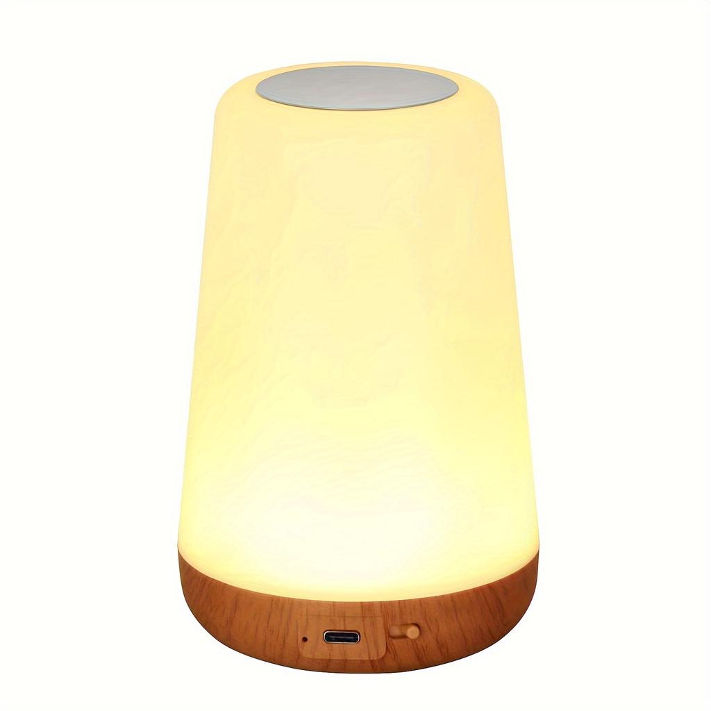 Bedroom Portable Adjustable Touch Lamp With Quick USB Charging Port, 5 Levels Of Warm White Light And 13 Color-changing RGB Night Lights