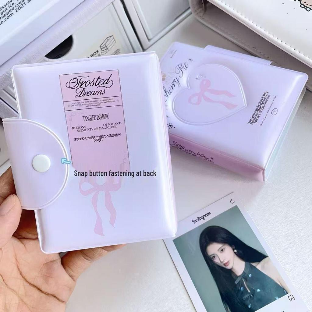 3-Inch Instant Photo Card Album – Popular Sweet Design with Snap Closure, Perfect for Couples