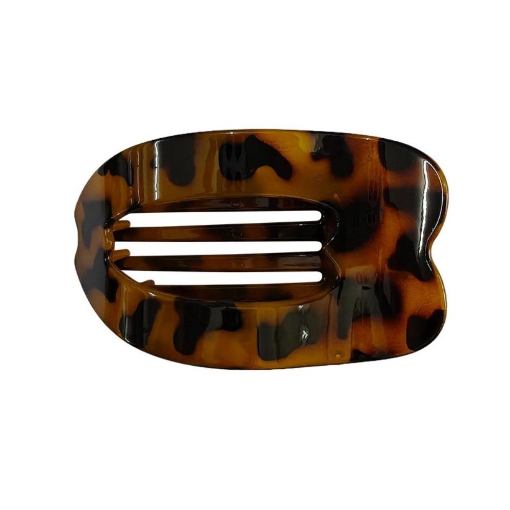 Oval Hair Claws Leopard Hairpin Korean Style Hair Clips  Women
