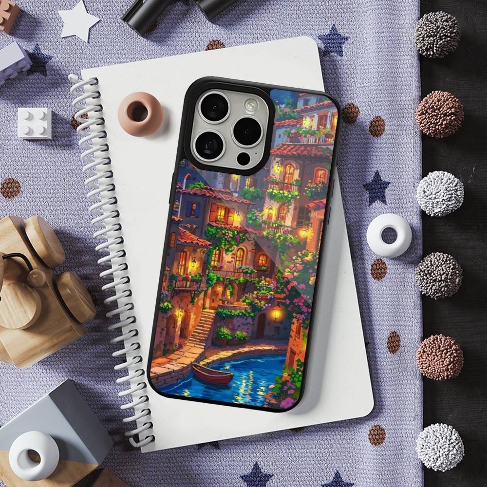 Расписной чехол-кейс с изображением дома-картины для iPhone Mini, 13, 15, Pro, Max, Для Magsafe, 17, 14, Plus, 12, 11, 16, Магнитная беспроводная зарядка