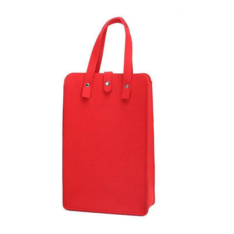 Portable Felt Dual Handheld Red Wine Bag Stylish Durable Wine Carrier for Business Gifting Home Storage Outdoor Picnic