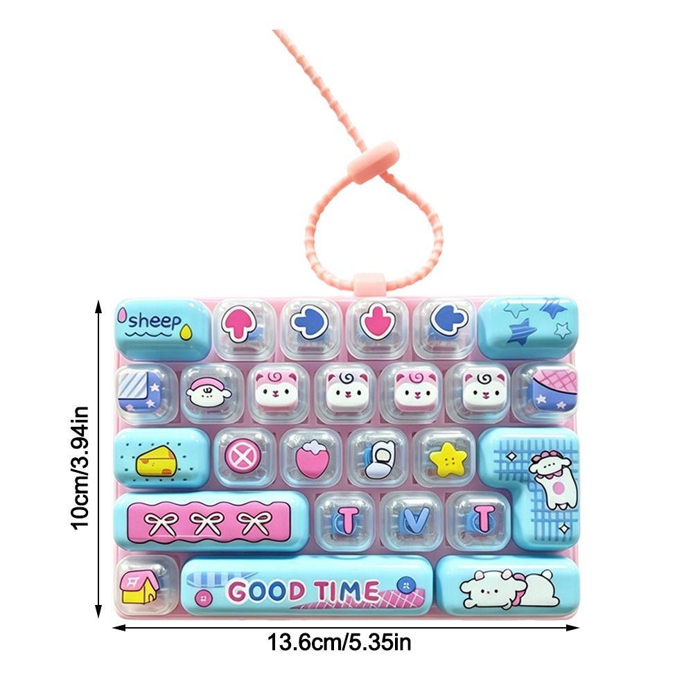 Hanging Stress Relief Fidget Toy Transparent Bag Pendant Cute Keyboard Keychain Toy Bag Charm