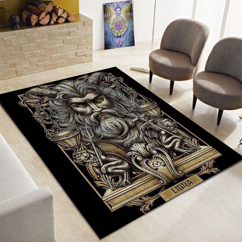 Ужасающий череп смерти, большой ковер сатаны, семейная гостиная, спальня, диван, игровая комната, украшение дверного коврикаНескользящий напольный коврик