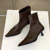 Fashion Sexy Pointed Toe Soft Leather Design Boots Women 2024 Fall/Winter Fashion Thin Low Heels Ankle Boots for Women Zapatos Mujer