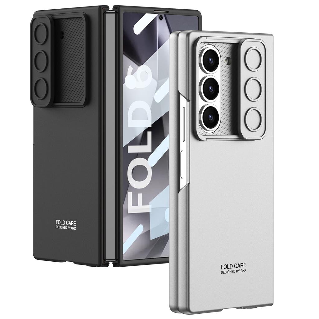 Чехол для мобильного телефона Samsung Z Fold6 с выдвижным окошком, однотонный матовый изысканный чехол с отверстием для объектива, полностью закрывающий Fold6