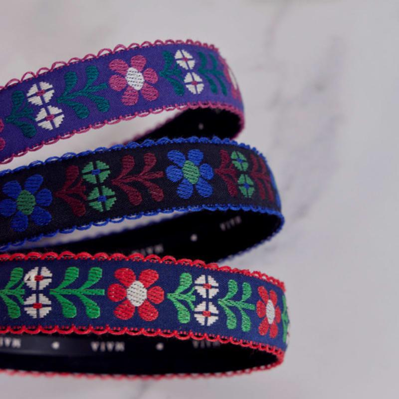 МАЙЯ Повязка на голову с цветами P - Синий Красный