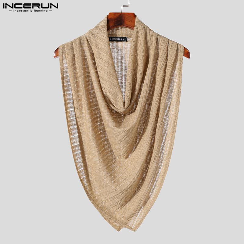 INCERUN Мужские безрукавки с ажурным сетчатым воротником-стойкой, жилет с текстурой, накидка, майки