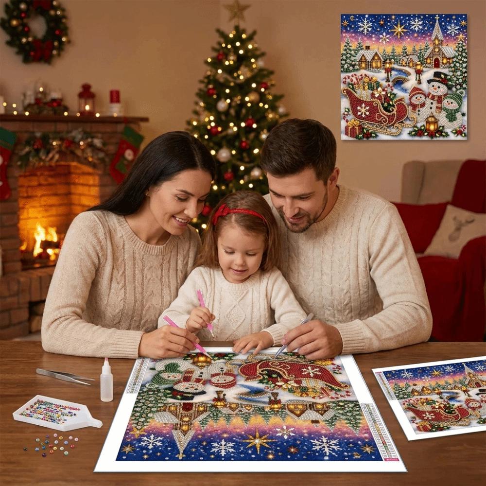 Nativity Scene Christmas Night Scene Pearl Painting Kit Handmade Pearl Art Craft Kit Home Decor