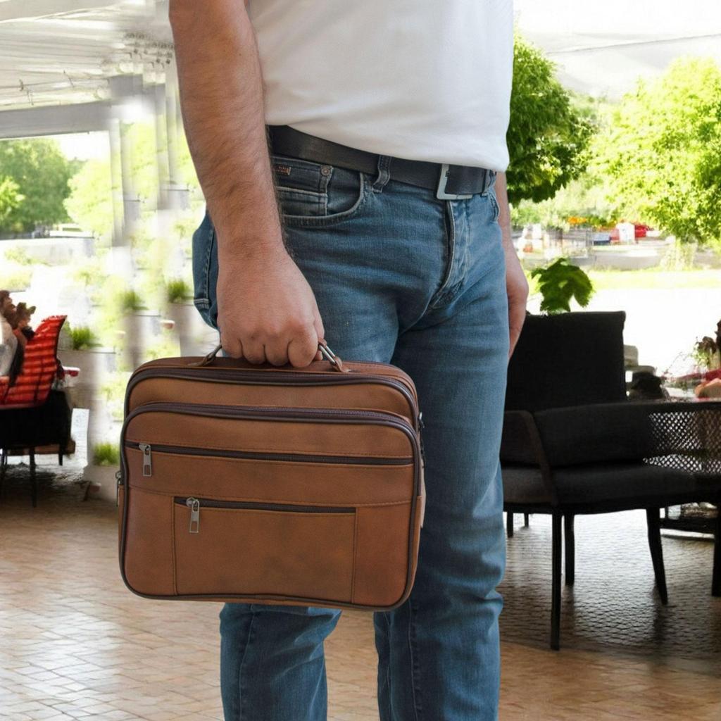 Lederax Крупногабаритная горизонтальная модель в стальном корпусе, мужская сумка из натуральной кожи на руку и на плечо, сумка с несколькими карманами LD504