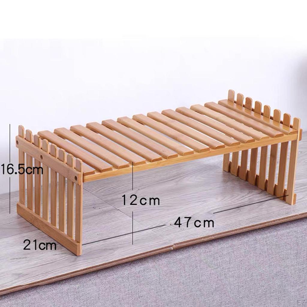 Desktop Flower Stand Pot Display Rack Wood Shelf Tabletop Plant for Balcony