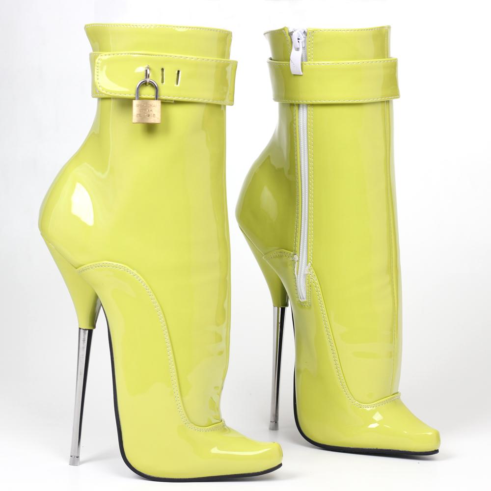 Ботильоны на высоком каблуке 7 дюймов с острым носком и запираемыми ремнями, сексуальные фетиш-балетки унисекс