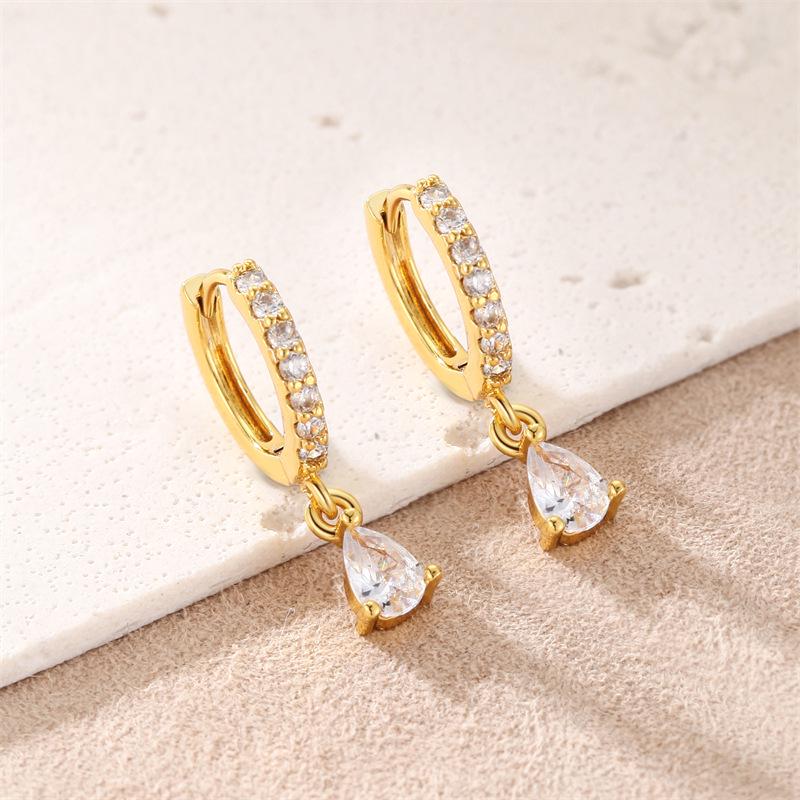 18K Gold-Plated Zirconia Drop Earrings for Women