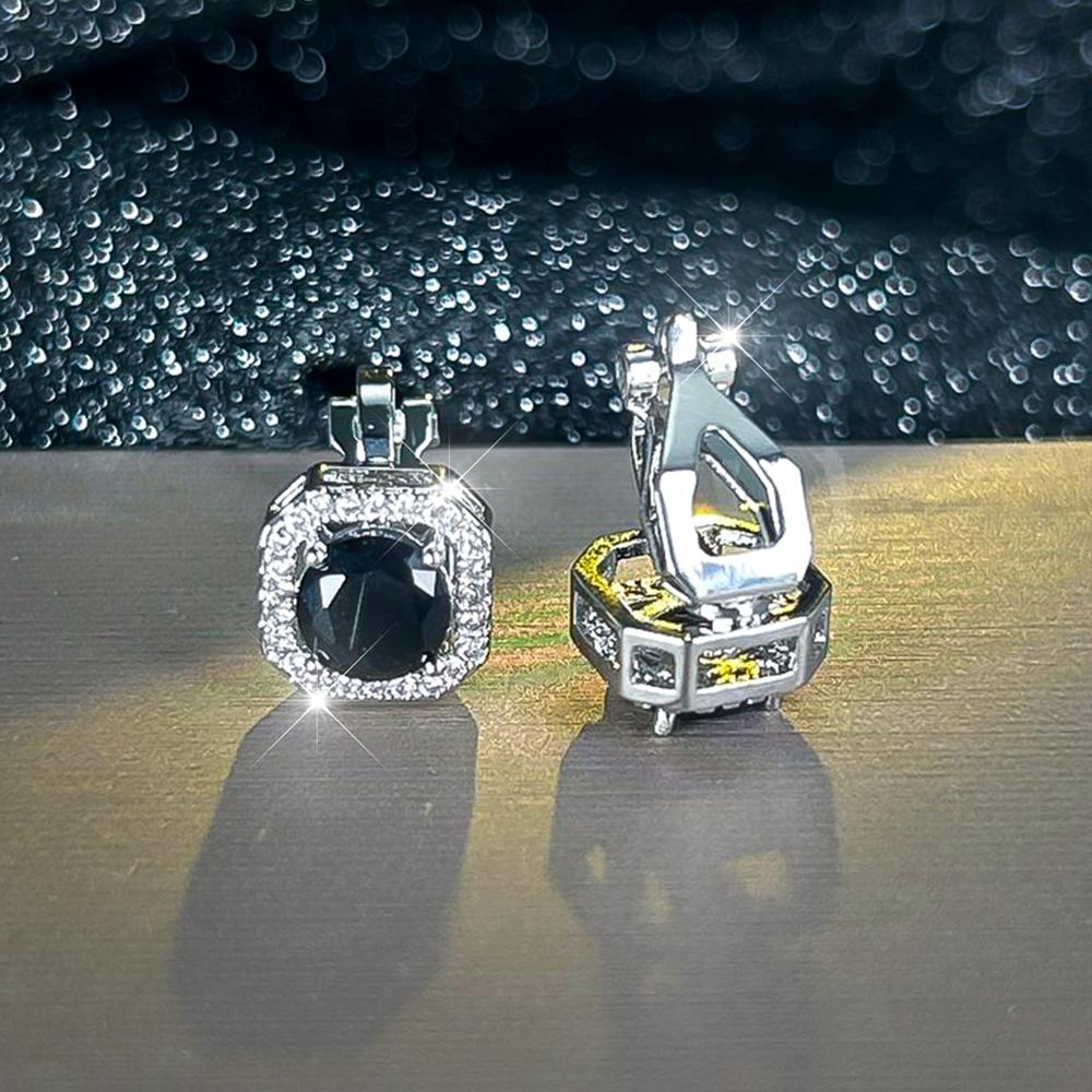 Simple Square CZ Clip Earrings for Women Girls Cute No Pierced Earrings Wedding Party Jewelry