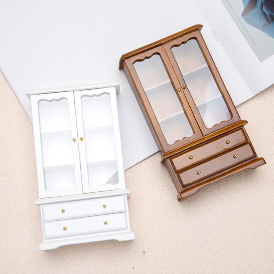 1:12 Creative 3 Layers Decorate Exquisite Detail Cupboard Dining Cabinet Model Dollhouse Furniture Micro Landscape