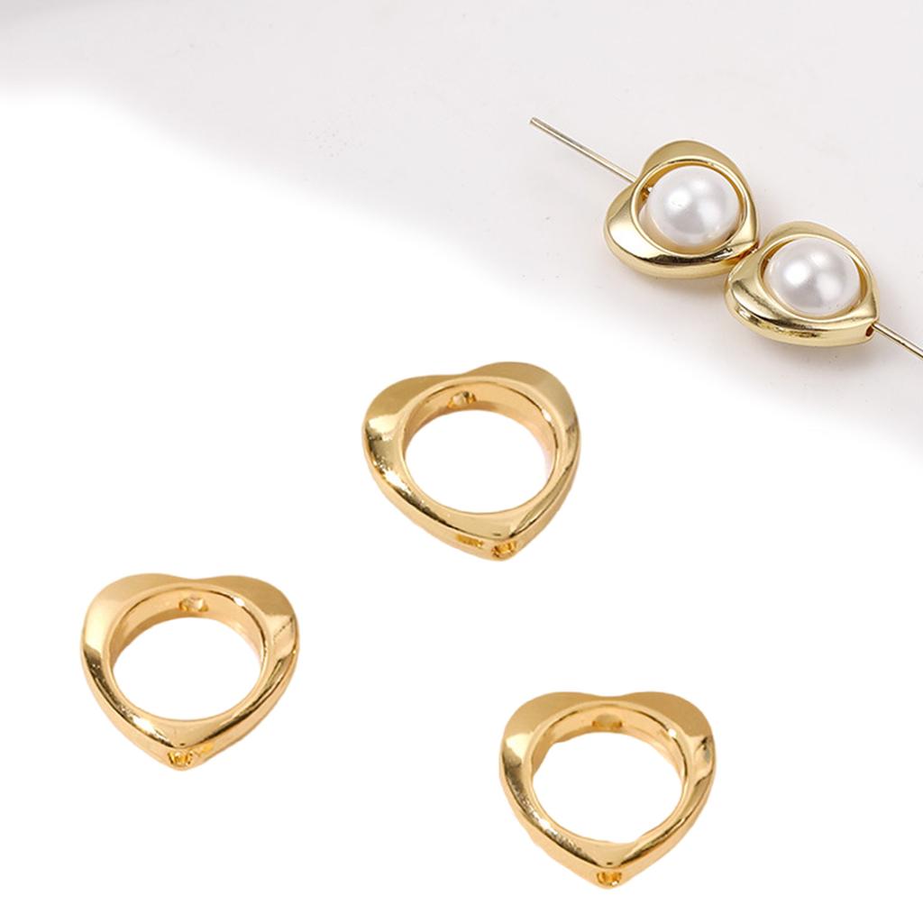 Pack of 10 Bead Connectors for Bracelets and Necklaces Jewelry Findings Components Through Hole Bead Circles Frame