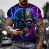 Мужская футболка с 3D-принтом животных, модные футболки с рисунком волка, короткие рукава, повседневные футболки с круглым вырезом, уличная одежда