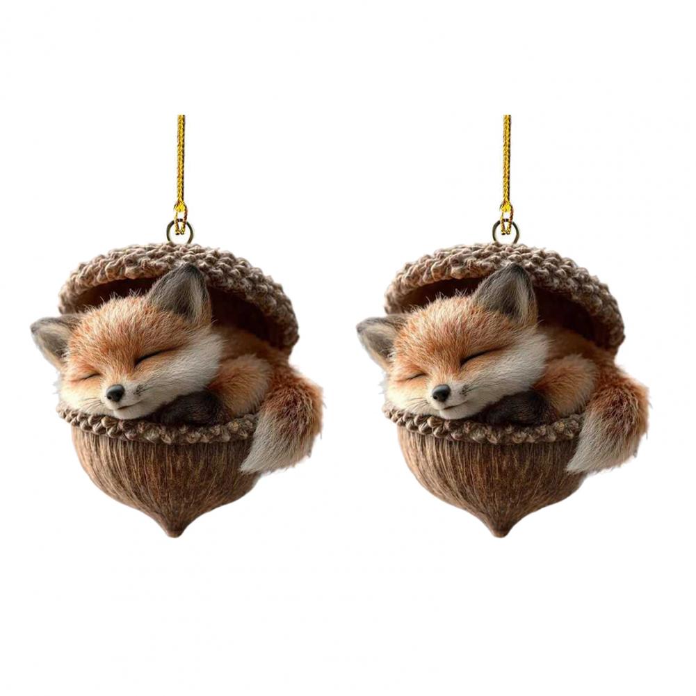 Forest Christmas Decorations Nature-inspired Holiday Ornaments 2d Forest Acorn Ornaments Woodland Creature Christmas for Home